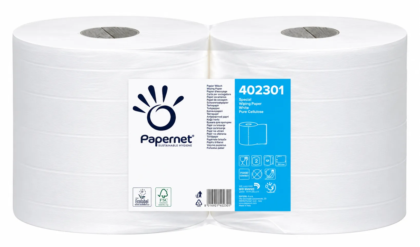 Putzrolle, 2-lagig weiß, 2 x 1000 Blatt
