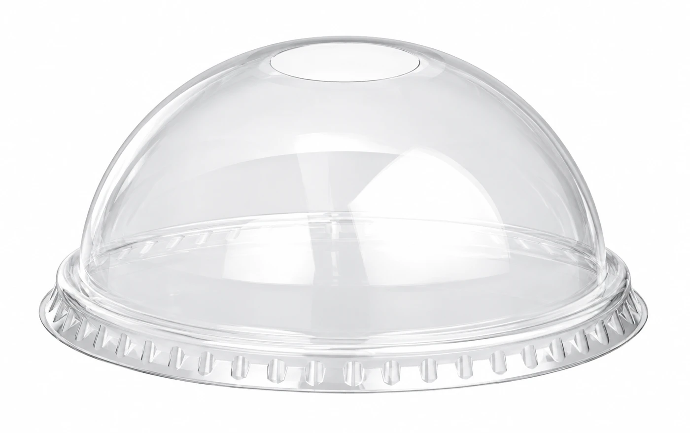Dom Deckel rPET mit Loch im Deckel für Clear Cups
