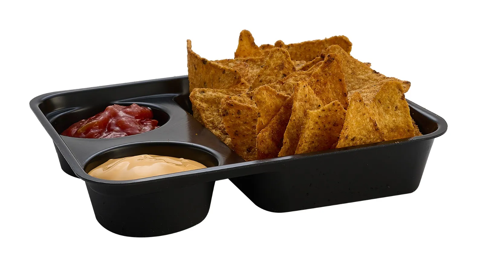 Mehrweg Nachoschale (PP) groß, 2 Dip